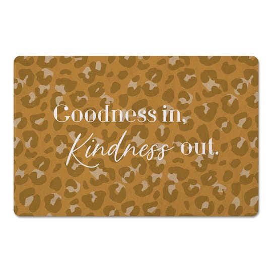 Goodness In Kindness Out Leopard Floor Mat